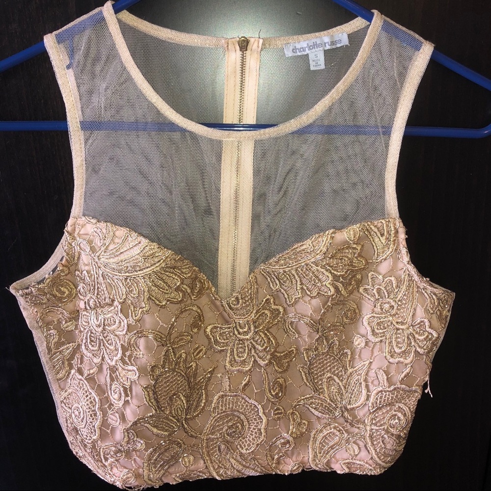Gold crop top